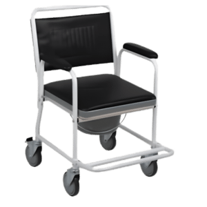 Commode chair on wheels for hire from Home Care iQuip