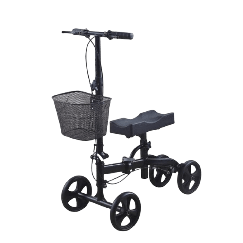 Knee walker scooter for foot and ankle injury recovery
