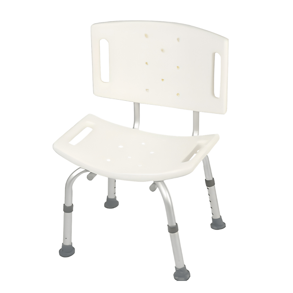 Shower chair with backrest for safe showering